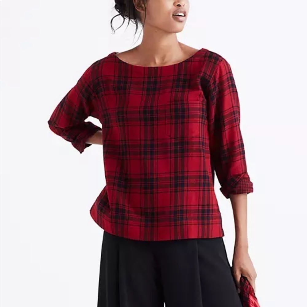 Madewell | Womens Red Herald Curtis Plaid Tee